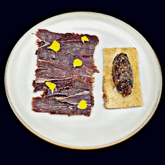 Lamb ham carpaccio
